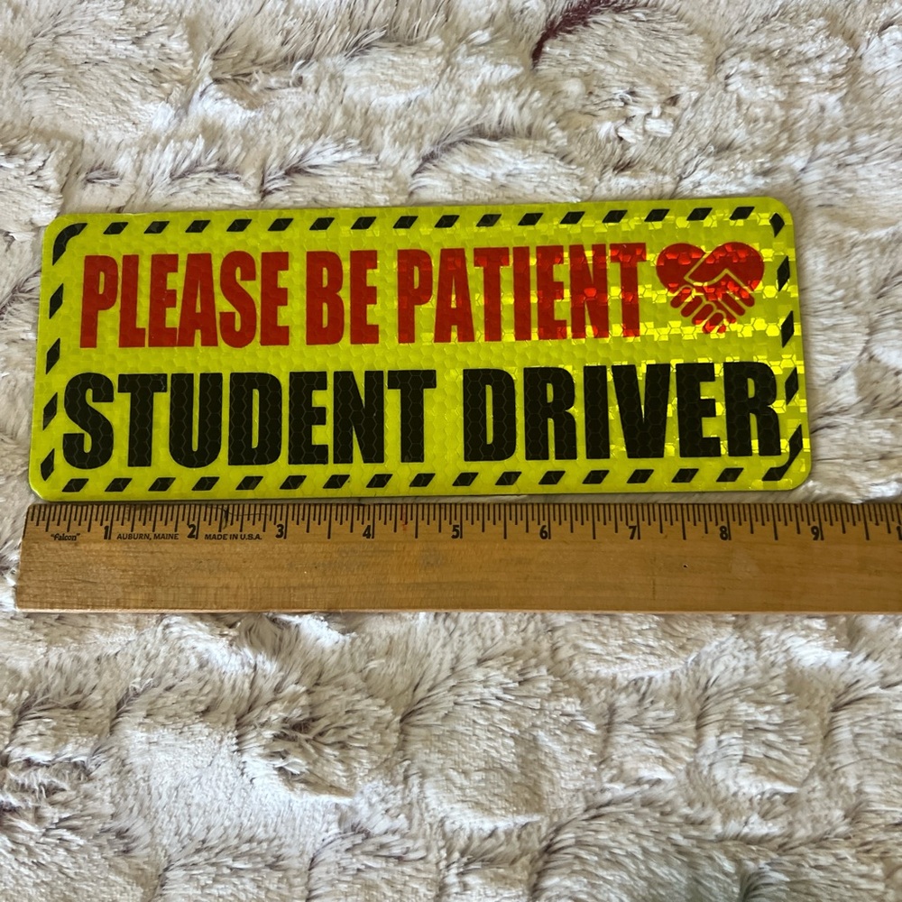 Yellow Student Driver Sign - Picture 2 of 2